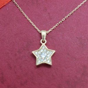 14 KT ITALIAN GOLD CHAIN AND CZ STAR PENDANT